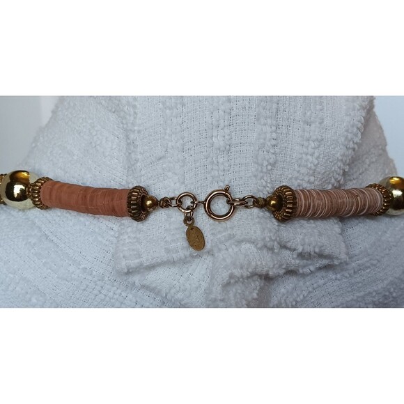 Vintage Signed CADORO Boho Two-Tone Ball Bead & Sequin Heshi Bead Necklace 38 in - Picture 4 of 7